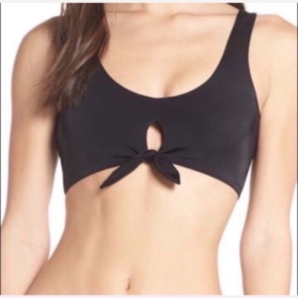 NWT Something Navy BLACK Bikini Top